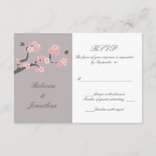 Cherry Blossoms pink/grey RSVP