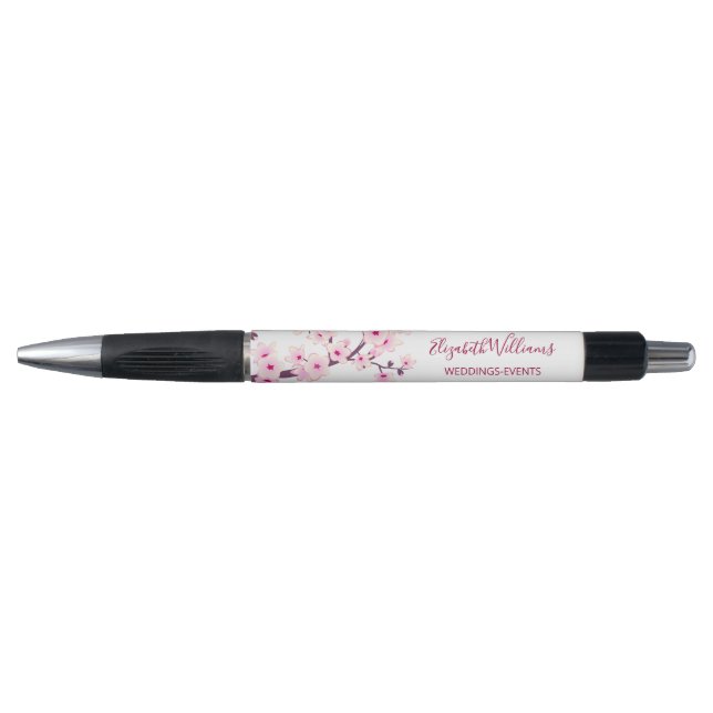 Cherry Blossoms Pink White Business  Pen (Front)