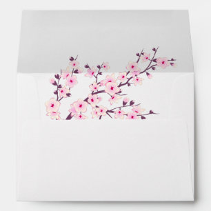 Cherry Blossoms Pink White Envelope
