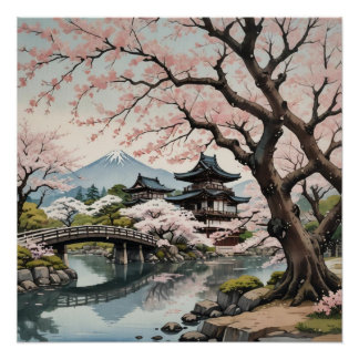 cherry blossoms poster