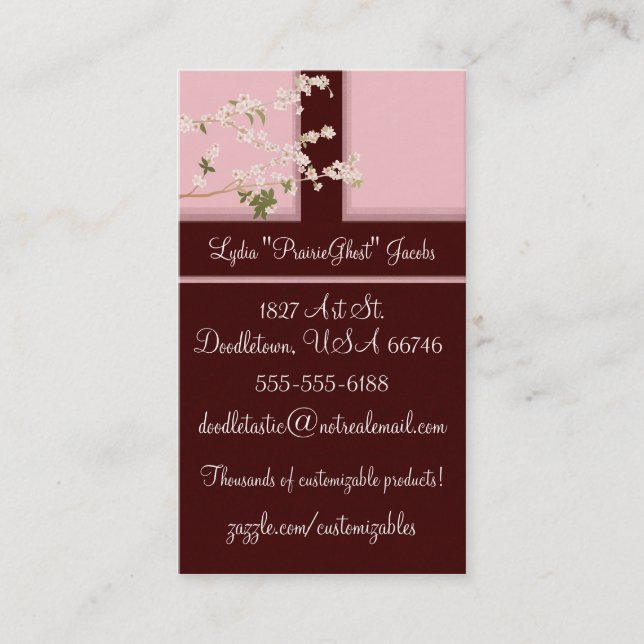 Cherry Blossoms Profile Card (Front)