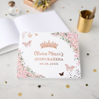 Cherry Blossoms Rose Gold Butterflies Quinceanera