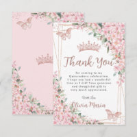 Cherry Blossoms Rose Gold Butterflies Quinceañera
