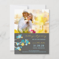 Cherry Blossoms Sakura Love Birds Save The Date
