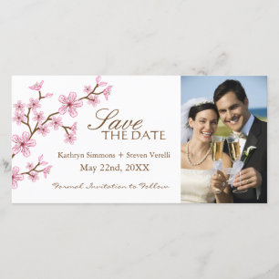 Cherry Blossoms Save The Date Invitation