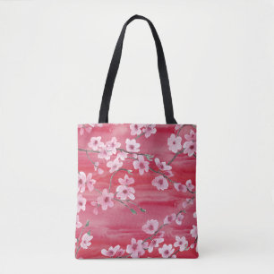 Cherry blossoms, seamless, watercolor pattern. tote bag