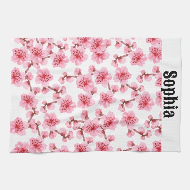 cherry blossoms Serenity  Kitchen Towel (Horizontal)