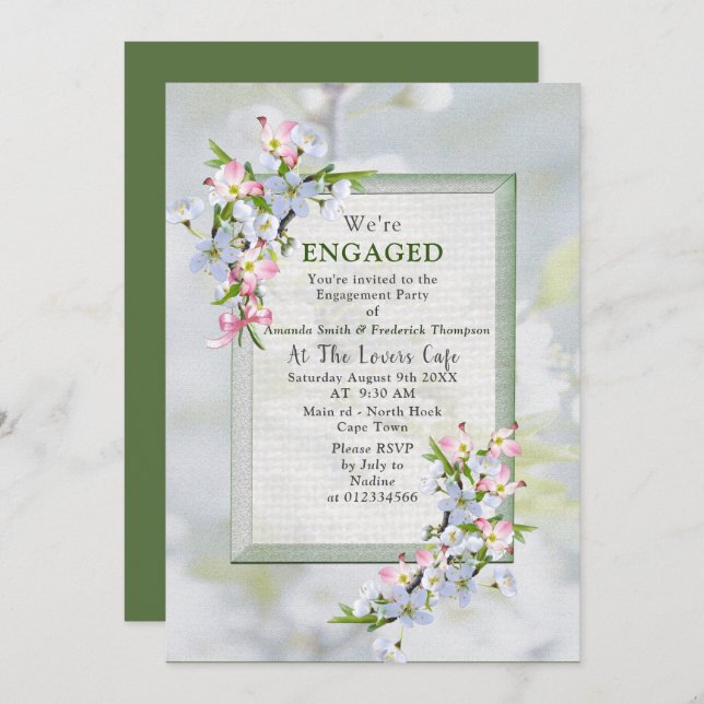 Cherry Blossoms Spring Party Invitation (Front/Back)