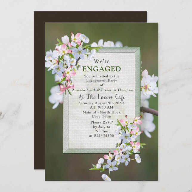 Cherry Blossoms Spring Party Invitation (Front/Back)