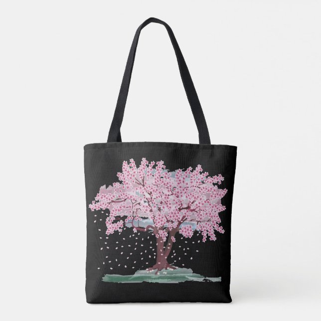 CHERRY BLOSSOMS TREE TOTE PURSE BAG (Back)