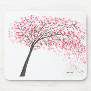 Cherry blossoms tree watercolour mouse pad