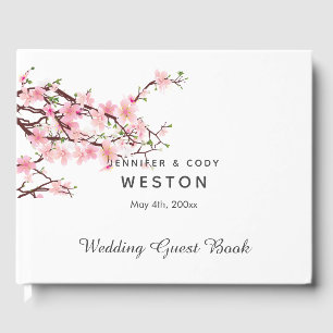 Cherry Blossoms Wedding Guest Book with PHOTO