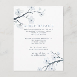 Cherry Blossoms Wedding Guest Details Enclosure Card
