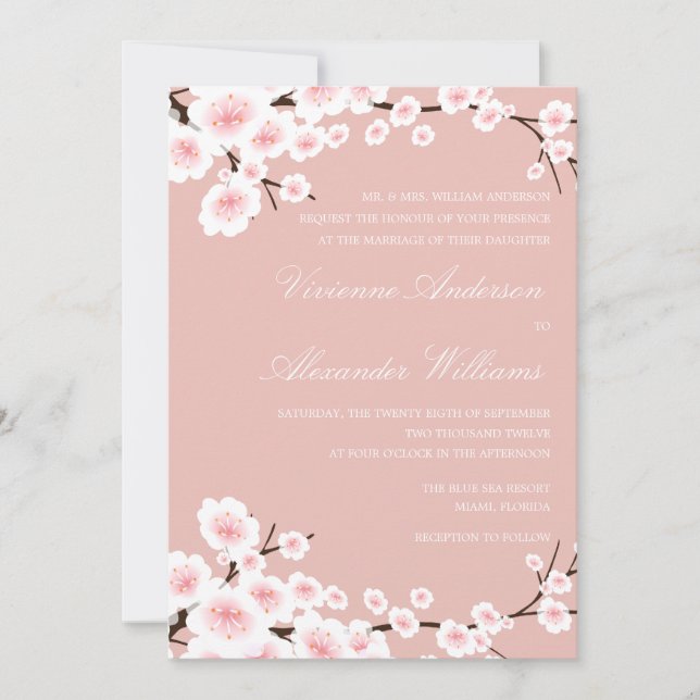 CHERRY BLOSSOMS | WEDDING INVITATION (Front)