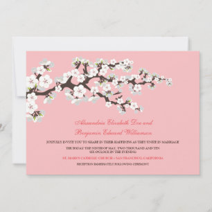 Cherry Blossoms Wedding Invitation (baby pink)