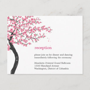 Cherry Blossoms Wedding Reception Card