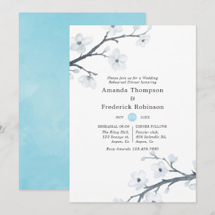 Cherry Blossoms Wedding Rehearsal Dinner Invitation