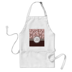 Cherry Blossoms with Lace Monogram Standard Apron