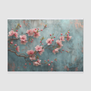 Cherry Blossoms with Rustic Background Tissue Paper