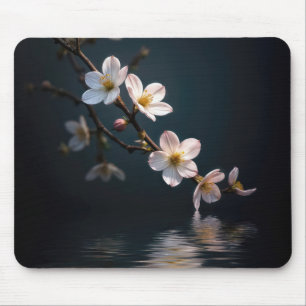 Cherry Blossoms With Water Reflection Mouse Pad