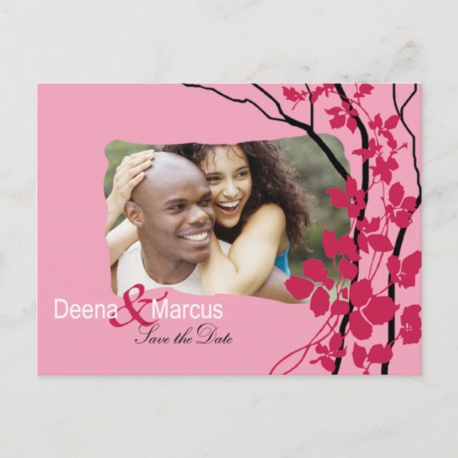 Cherry Blosssom Bella Save the Date Photo Announcement Postcard (Front)