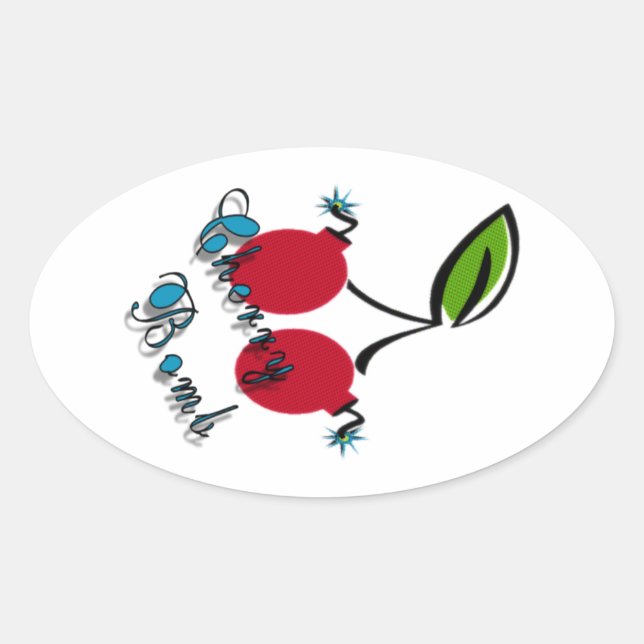 Cherry Bomb Oval Sticker (Front)