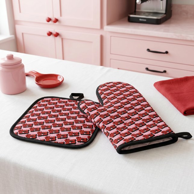 Cherry Bomb Oven Mitt & Pot Holder Set (Creator Uploaded)