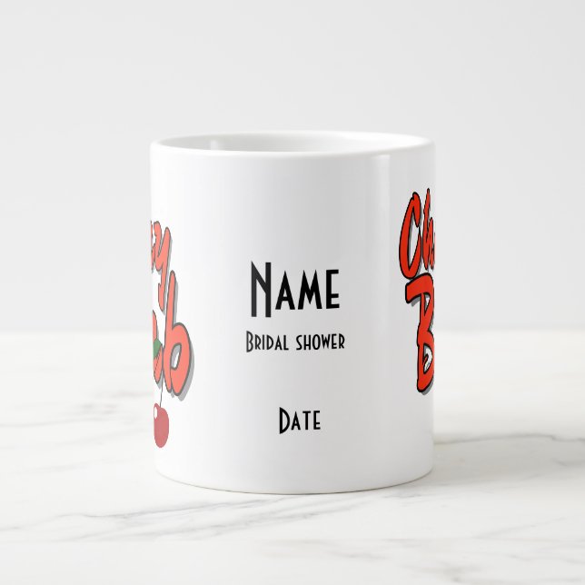 Cherry bomb Personalized Bachelorette Party Large Coffee Mug (Front)