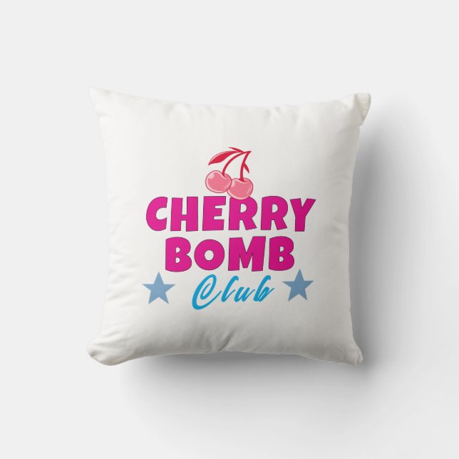 cherry bomb throw pillow (Front)