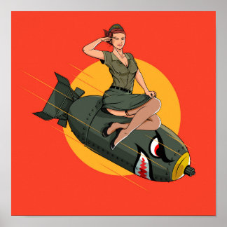 Cherry Bomb WW2 Pin Up Girl  Poster