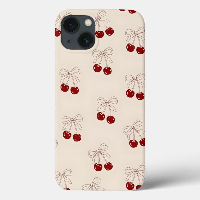 Cherry & Bow Aesthetic iPhone / iPad Case – Cute G (Back)