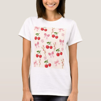 Cherry Bow Cute Retro Aesthetic T-Shirt