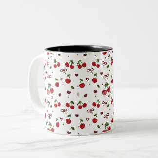Cherry & Bow Pattern Coffee Mug