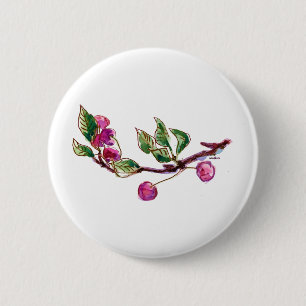 Cherry Branch 2 Inch Round Button