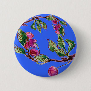 Cherry Branch 2 Inch Round Button