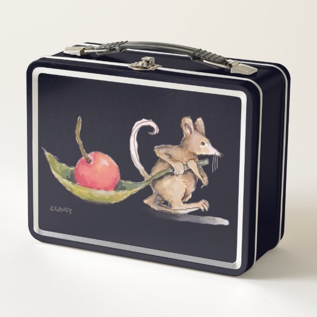 Cherry Carrier Mouse Metal Lunch Box (Front)