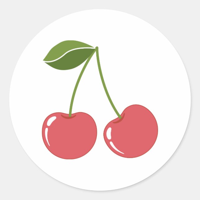 Cherry cartoon image graphic classic round sticker (Front)