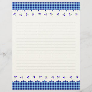 Cherry Check Blue Letterhead