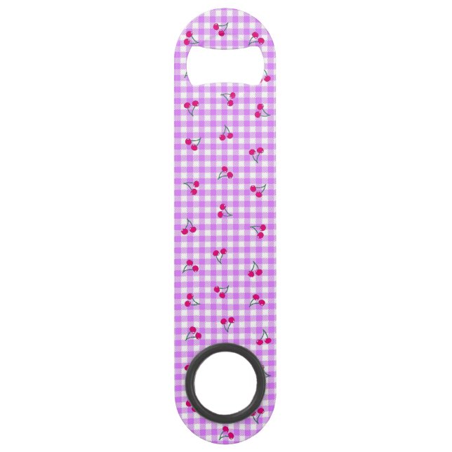 Cherry & Check (Pink) Speed Plug Opener Bar Key (Back)