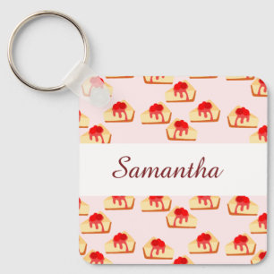 Cherry Cheesecake Dessert Keychain