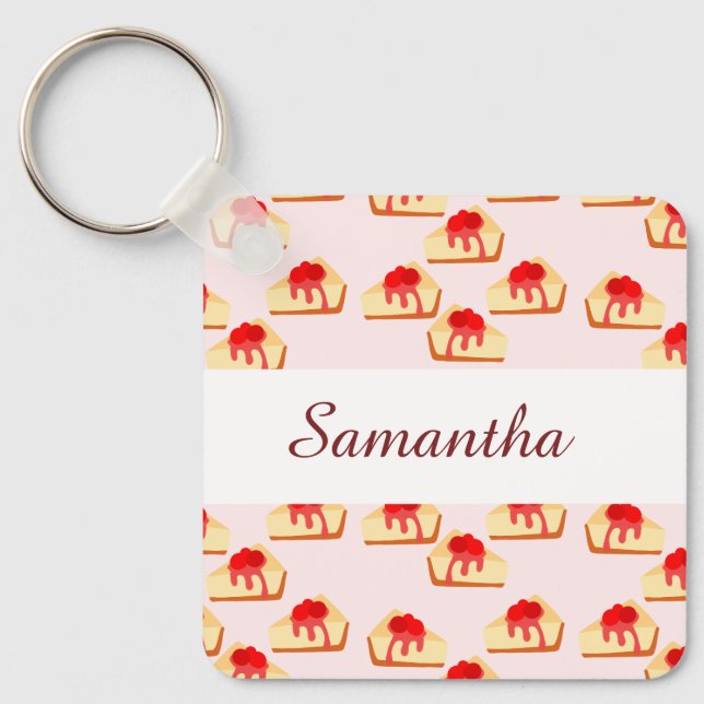 Cherry Cheesecake Dessert Keychain (Front)