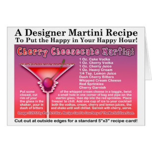 Cherry Cheesecake Martini Recipe Greeting Card