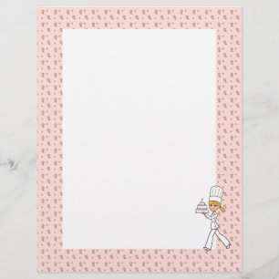 Cherry Chef Art Unlined Recipe Page