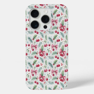 Cherry Christmas iPhone 15 Pro Case