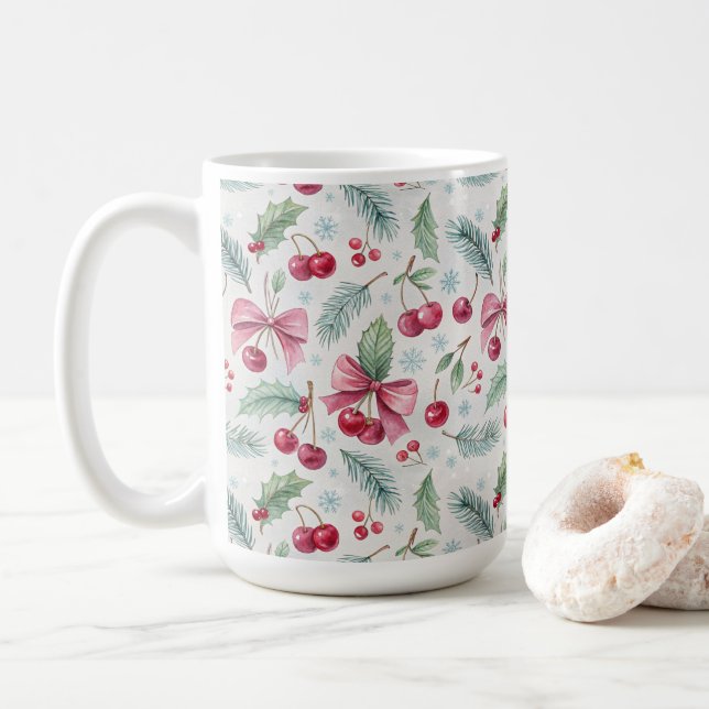 Cherry Christmas Coffee Mug (With Donut)