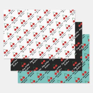 Cherry Christmas fun Feuilles de papier d'emballag