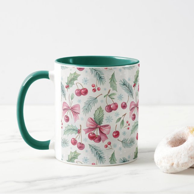 Cherry Christmas Mug (With Donut)