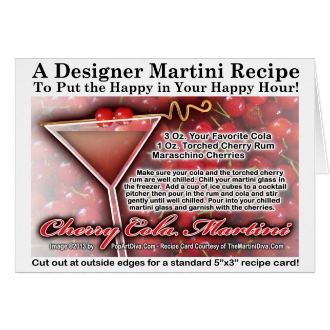 Cherry Cola Martini Recipe Cards (Front Horizontal)