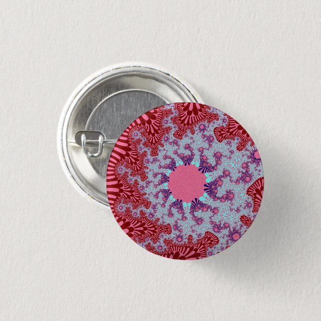 Cherry Cola Sunburst 1 Inch Round Button (Front & Back)