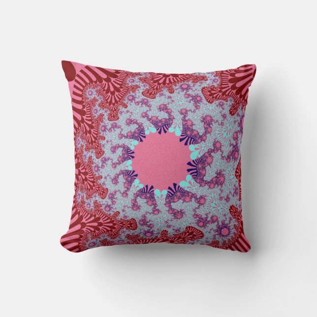 Cherry Cola Sunburst Throw Pillow (Front)